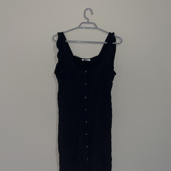 Black rip zone button up dress - Picture 3 of 10
